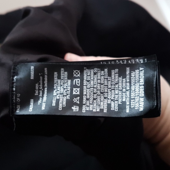 TED BAKER Black Emorly Dress with Side Bows Size 1 - Picture 10 of 10